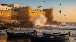 Essaouira's ramparts and Atlantic fortifications — the atmospheric setting for the MOGA Festival